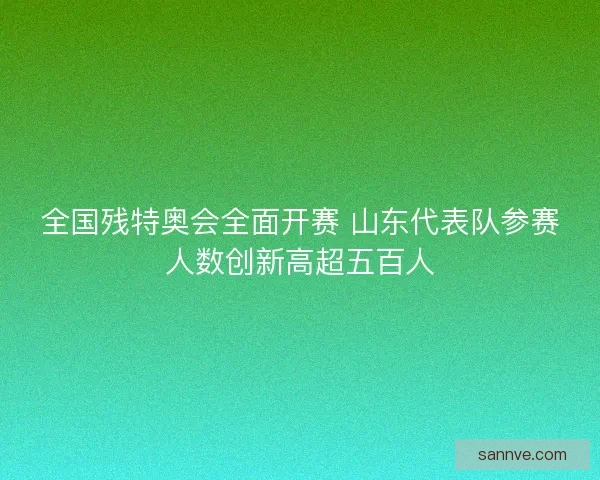 全国残特奥会全面开赛 山东代表队参赛人数创新高超五百人
